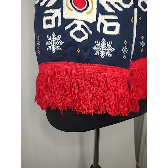 Miller Lite Beer Knit Holiday Scarf Ugly Christmas Sweater Theme w/ Reindeer - Picture 3 of 11